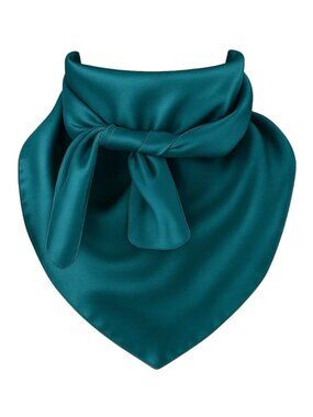 Teal Wild Rag Scarf 35x35" Satin Western Cowgirl Cowboy Bandana